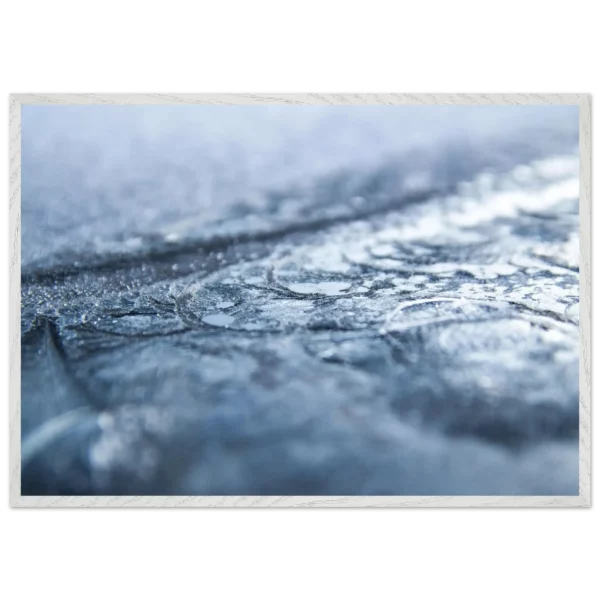 Photo d’art tirage limité encadrée en bois – Miroir de glace Photo d\'art déco d\'artiste auteur encadré en bois premium chêne frêne papier épais premium FSC