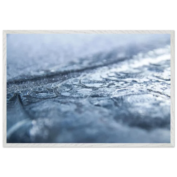 Photo d’art tirage limité encadrée en bois – Miroir de glace Photo d\'art déco d\'artiste auteur encadré en bois premium chêne frêne papier épais premium FSC