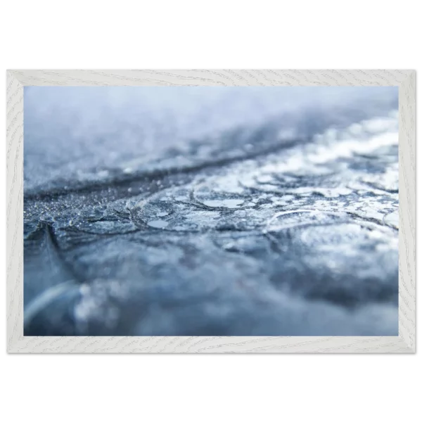 Photo d’art tirage limité encadrée en bois – Miroir de glace Photo d\'art déco d\'artiste auteur encadré en bois premium chêne frêne papier épais premium FSC
