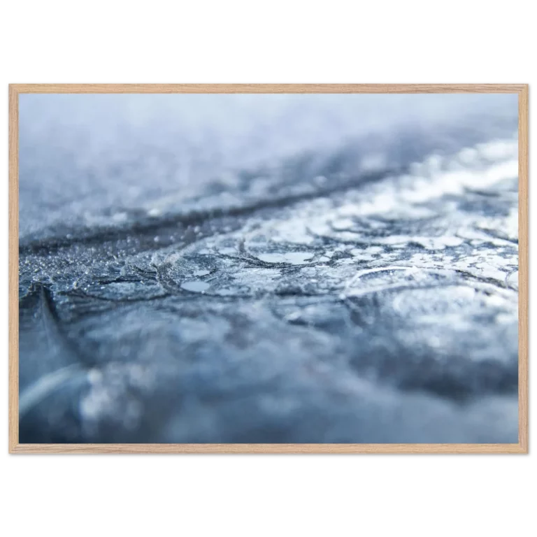 Photo d’art tirage limité encadrée en bois – Miroir de glace Photo d\'art déco d\'artiste auteur encadré en bois premium chêne frêne papier épais premium FSC