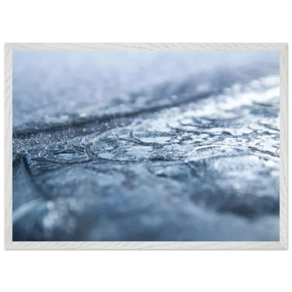 Photo d’art tirage limité encadrée en bois – Miroir de glace Photo d\'art déco d\'artiste auteur encadré en bois premium chêne frêne papier épais premium FSC