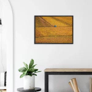 « Au bleu milieu » – Photographie avec papier semi-brillant certifié FSC Photo d\'art déco d\'artiste auteur encadré en bois premium chêne frêne papier épais premium FSC